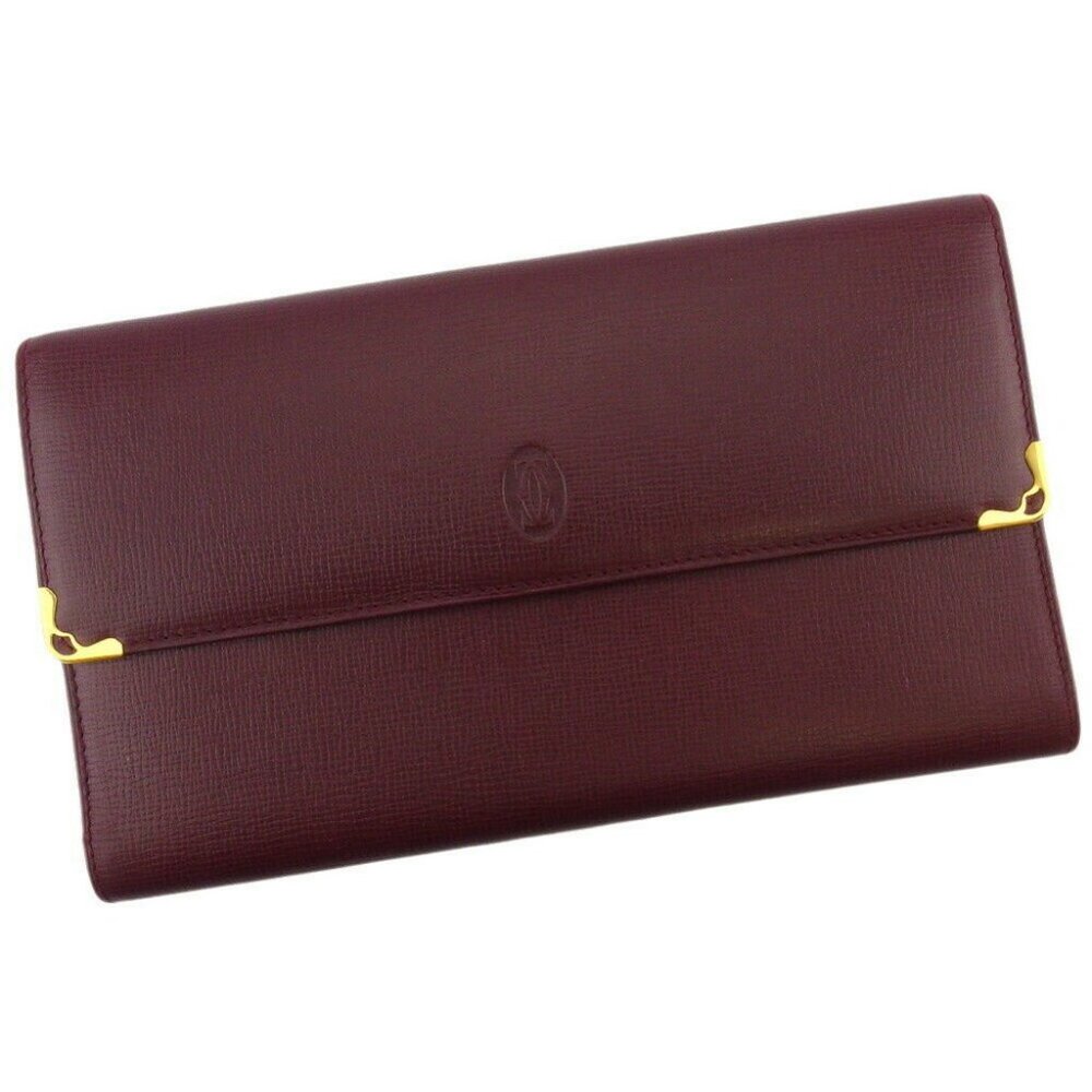 Cartier Long Wallet Mastline Bordeaux Leather Aut… - image 1